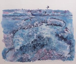 WHITE CHRISTOPHER,Salt marsh and Blakeney Sea Wall - Mudflats/Blaken,20th century,Keys GB 2020-10-10