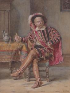WHITE Daniel Thomas 1861-1890,portrait of a Cavalier,Burstow and Hewett GB 2017-11-22