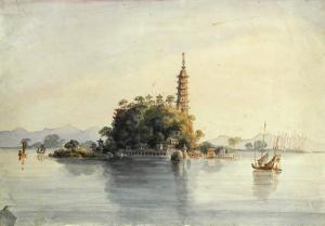 WHITE George Frederick,The Golden Island with Pagoda, on the Yangtze Rive,1843,Cheffins 2018-03-07