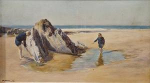 WHITE John 1851-1933,Children playing in rock pool,The Cotswold Auction Company GB 2024-04-09