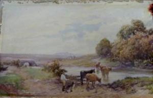 WHITE John 1855-1943,Herder and cattle,David Lay GB 2013-08-09