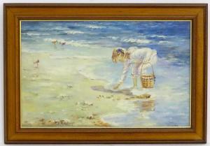 WHITE Lily,A young girl with a basket gathering sea shells on a beach,Dickins GB 2020-03-01