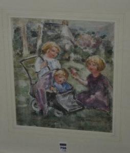 WHITE Meg 1900-1900,Summertime, three children at play,Shapes Auctioneers & Valuers GB 2010-08-07