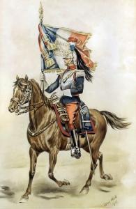 White Percy 1800-1900,Mounted French dragoon carrying standard,1917,Canterbury Auction GB 2017-10-03