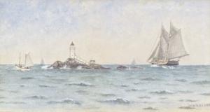 WHITE R.E,Fishing off a lighthouse in New England waters,1892,Christie's GB 2008-01-30