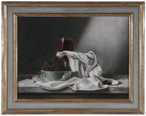 WHITE Robert 1921-2008,Still Life with Black Raspberries and Wine,1983,Brunk Auctions US 2015-11-06