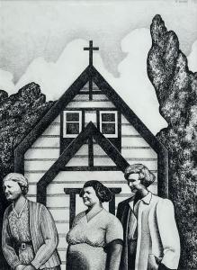 WHITE Robin 1946,Relatives at the Maketu Church,International Art Centre NZ 2024-03-26