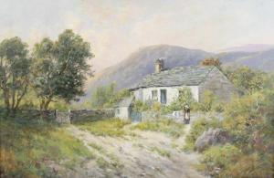 WHITE Sidney Watts,Rural scene with cottage and figure,20th century,Fellows & Sons 2019-09-16