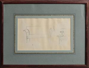 WHITE Stanford 1853-1906,SKETCHES OF A SOFA AND CHAIR,Stair Galleries US 2016-04-02