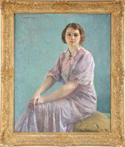 WHITE Thomas Gilbert 1877-1939,portrait of Mrs. White,South Bay US 2018-09-22