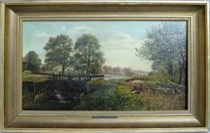 WHITEHEAD Fred,Pastoral Scene with Canal Lock,Anderson & Garland GB 2022-07-20