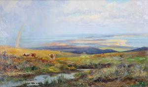 WHITEHEAD Frederick William 1853-1938,Landscape with grazing cattle and rainbow,Mallams 2023-10-18