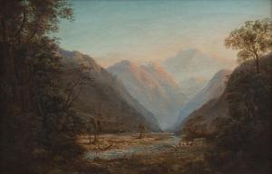 WHITEHEAD Isaac 1819-1881,Arthur's Pass, Otira Gorge,1877,Leonard Joel AU 2019-09-03