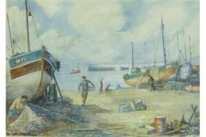 WHITEHOUSE D,Hastings fishing beach scene,Burstow and Hewett GB 2015-06-24