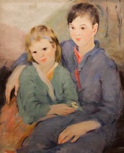 WHITEHURST Camelia 1871-1936,PORTRAIT OF A BROTHER AND SISTER,Potomack US 2017-04-08