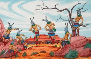 WHITETHORNE BAJE 1950,Untitled (Yei Dancers),1980,Santa Fe Art Auction US 2024-03-13