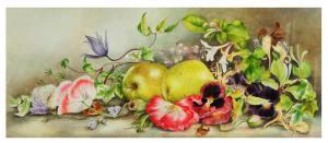 WHITFORD Filippa,Still life - An arrangement of apples and mixed flowers,Mallams GB 2019-02-27
