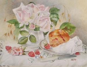 WHITFORD Filippa,Still Life of Flowers and Fruit, with a Piec,20th Century,John Nicholson 2020-06-12