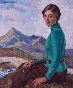 WHITING Frederic 1874-1962,Portrait of a woman seated by a bridge ove,Bellmans Fine Art Auctioneers 2022-05-10