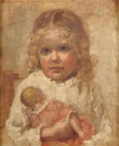 WHITMAN Sarah 1842-1904,Portrait of a Young Girl with a Doll,1883,Skinner US 2010-01-29