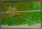 WHITMORE Coby 1913-1988,Female Tennis Player Illustration,1970,Skinner US 2012-04-11