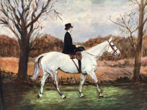 WHITMORE J 1800-1800,A lady riding side-saddle on a grey hunter,Reeman Dansie GB 2021-07-25