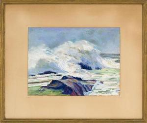 WHITNEY HELEN REED JONES 1878-1956,Crashing surf, likely Nantucket,Eldred's US 2014-04-05