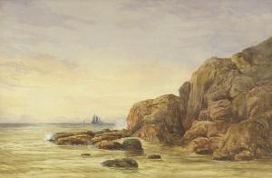 WHITTAKER B,Luminous rocky coastal scene,1894,Eldred's US 2007-11-16