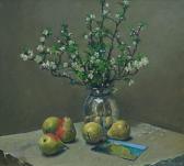 WHITTALL john 1947,Still life with vase of blossom and pears,Rosebery's GB 2018-02-10