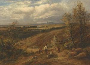 Whittle Snr. Thomas 1803-1887,Rural landscape with Figures,1883,Aspire Auction US 2020-10-31