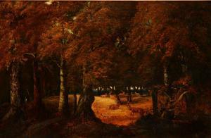 WHITTLE Thomas 1854-1968,Deers in a Clearing,1874,Bamfords Auctioneers and Valuers GB 2021-06-30
