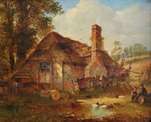 WHITTLE Thomas II,English rustic scene figures by a cottage,19th century,Hansons 2021-09-25