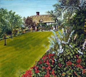 WHITWELL N,a thatched cottage garden scene,1972,Biddle and Webb GB 2013-01-11