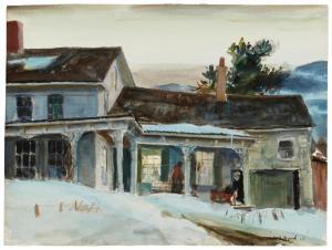 WHORF John 1903-1959,House in a snowy landscape,1920,John Moran Auctioneers US 2023-11-14