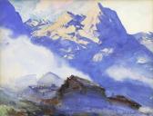 WHORF John 1903-1959,Sun rising over the Swiss Alps,Eldred's US 2009-11-20