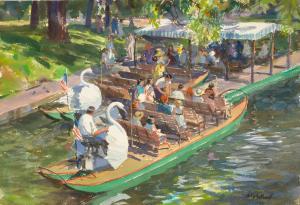 WHORF John 1903-1959,Swan Boat, Boston Public Gardens,1955,Bonhams GB 2023-11-06