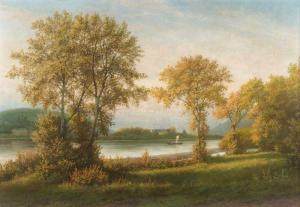 WICHMANN Paul 1846-1878,Blick in das Rheintal mit der Insel Nonnenwerth,1899,Von Zengen 2017-06-16