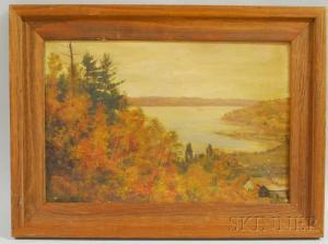 WICKENDEN Robert J 1861-1931,Cap Rouge Cove from the Hill, Quebec,1901,Skinner US 2012-07-18