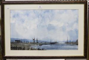 WICKHAM Alan,Coastal Landscape with Sailing Vessels,1994,Tooveys Auction GB 2019-04-17