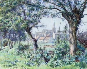 WICKHAM Mabel Francis 1902-1992,A Village Seen Through Trees,Simon Chorley Art & Antiques 2020-09-23
