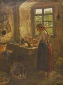 WICKY Franz Albert 1874-1916,Woman by a window in a cottage scullery,1909,Rosebery's GB 2012-12-18