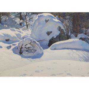 WIDFORSS Gunnar M 1879-1934,Yosemite Valley Snow Scene,1923,Clars Auction Gallery US 2023-07-14