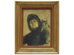 WIDHOPFF David Osipovich 1867-1933,Donna con gatto,1889,Maison Bibelot IT 2023-12-14