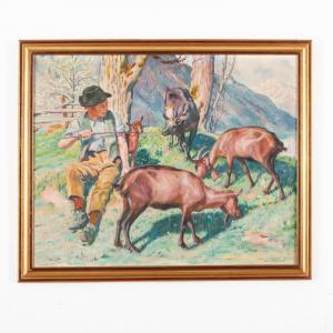 WIDMER Hans 1872-1925,Paesaggio con pastorello e caprette,Wannenes Art Auctions IT 2023-02-02