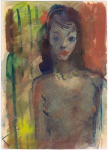 Wiedemann Guillermo Wilhelm Egon,Female nude with red hair bow,1941,Galerie Koller 2022-07-01