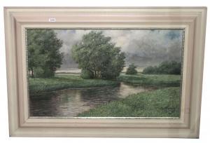 WIEDUWILT O.F,Landschafts-Szenerie mit Bachlauf in Gewitterstimm,Merry Old England 2023-01-19