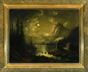 WIEDUWILT O.F 1800-1900,See im Gebirge bei Mondschein,1904,Allgauer DE 2021-05-06
