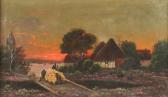 WIEDUWILT O.F 1800-1900,Sonnenuntergang hinter Heidedorf,Von Zengen DE 2008-09-12