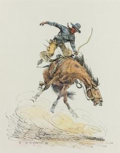WIEGHORST Olaf 1899-1988,Cowboy on Bucking Horse,Altermann Gallery US 2016-08-13