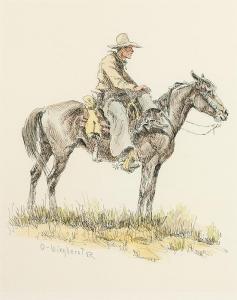 WIEGHORST Olaf 1899-1988,Cowboy Resting on Horse,Altermann Gallery US 2016-08-13